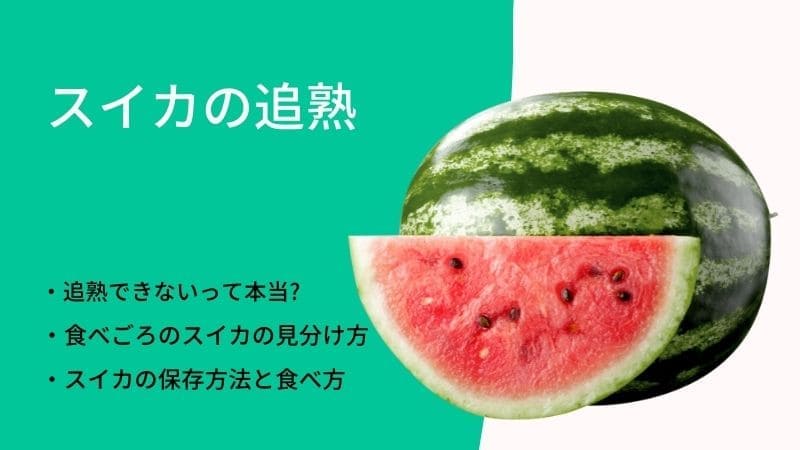 スイカの追熟方法と食べごろの見分け方!追熟できないって本当?