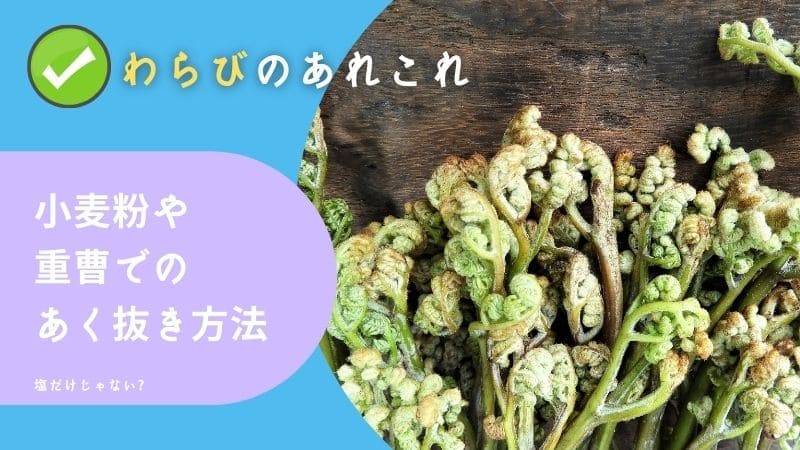 わらびのあく抜きは塩だけ?小麦粉や重曹での方法